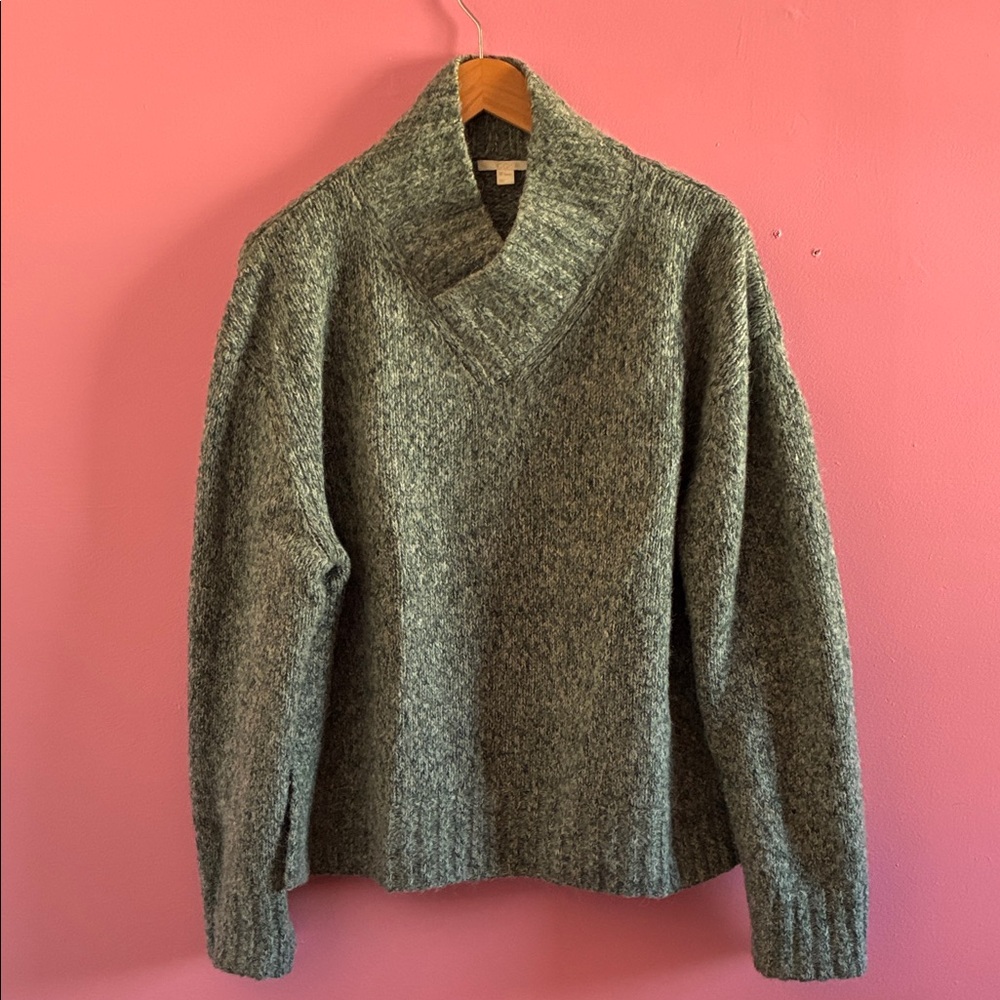 COS Green Heathered Cowl Neck Sweater - Picture 2 of 14